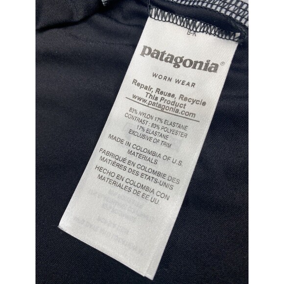 Patagonia Rashguard Top Women Size Medium Black/Green Pink Long Sleeve Nylon - Picture 5 of 10